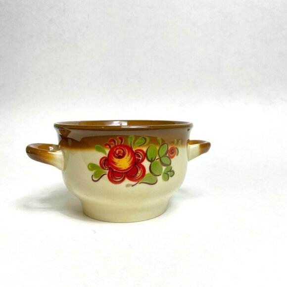 Made in Poland vintage porcelain sugar bowl or tureen wild rose - Picture 2 of 8